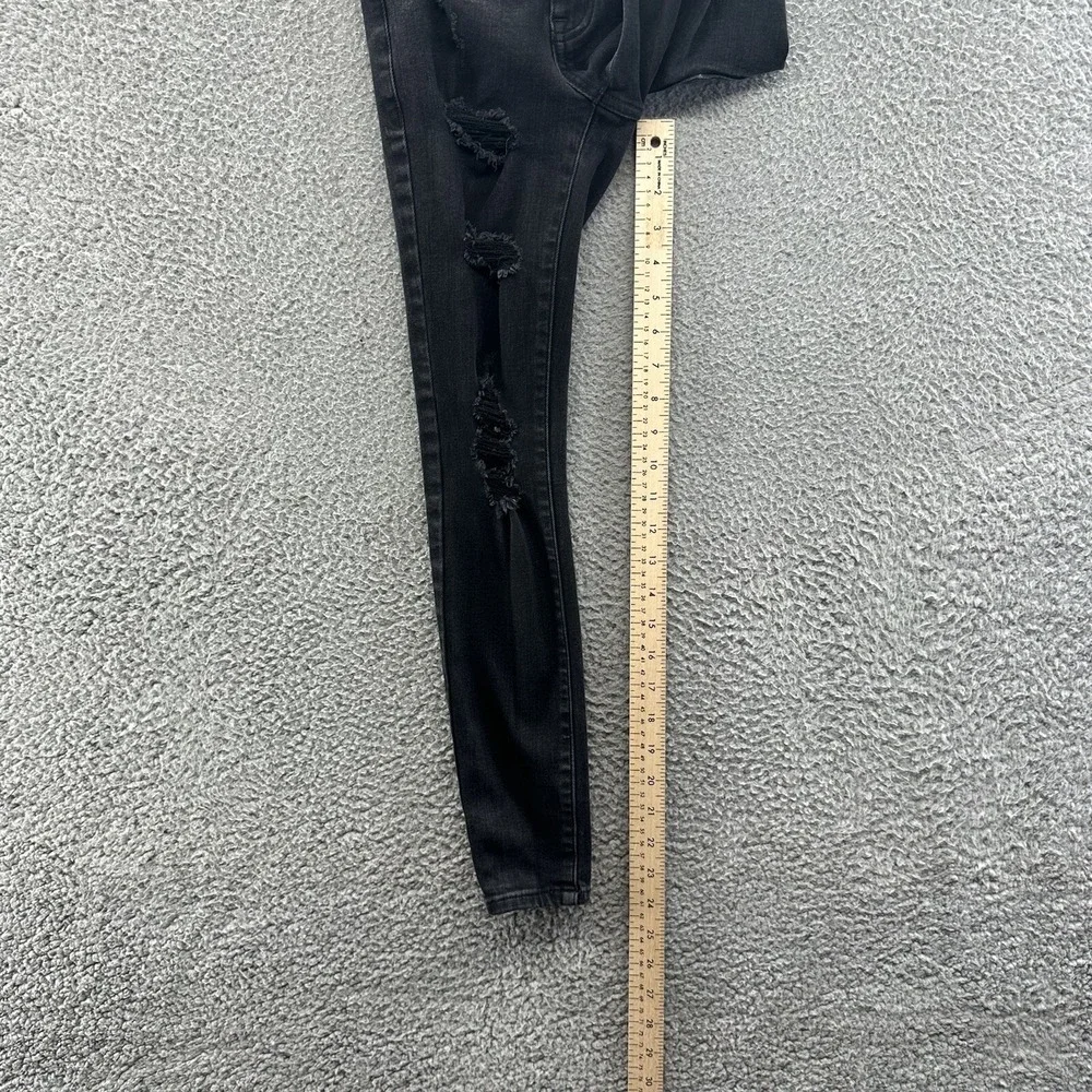 Aeropostale Jeans Juniors Size 00 Short Black High Rise Distressed Jeggings